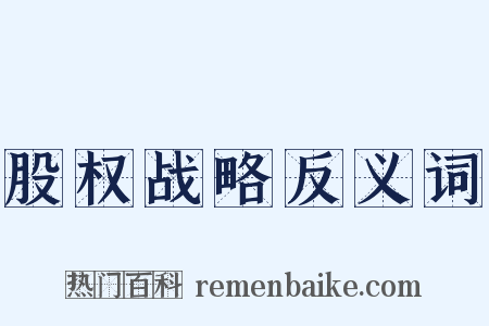 股权战略反义词是什么意思的图片